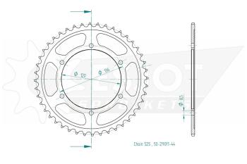 Rear sprocket, 44 teeth
