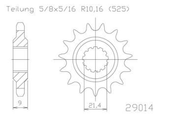 Preview: Kettenritzel, 15 Zähne