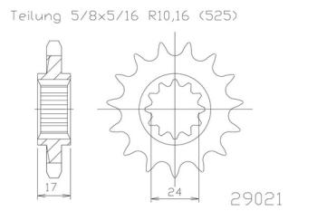 Preview: Kettenritzel, 15 Zähne