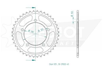 Rear sprocket, 40 teeth
