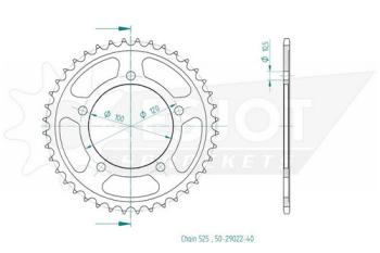 Rear sprocket, 40 teeth