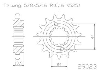 Preview: Kettenritzel, 17 Zähne