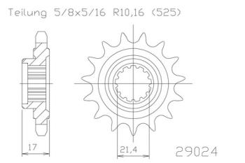 Preview: Kettenritzel, 15 Zähne