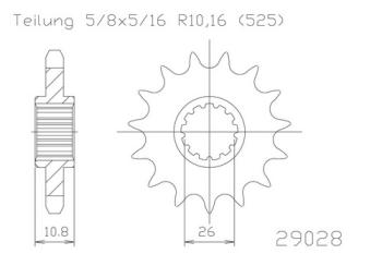 Preview: Kettenritzel, 15 Zähne