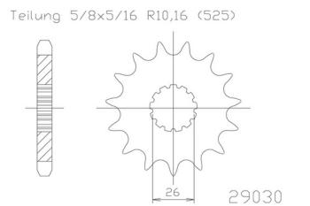 Preview: Kettenritzel, 17 Zähne