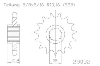Preview: Kettenritzel, 16 Zähne