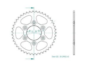 Rear sprocket 43 teeth