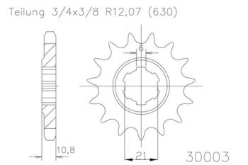 Preview: Kettenritzel, 15 Zähne