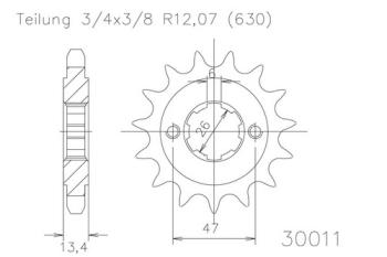Preview: Kettenritzel, 16 Zähne