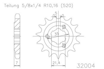 Preview: Kettenritzel, 15 Zähne