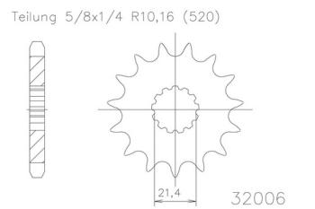 Preview: Kettenritzel, 17 Zähne
