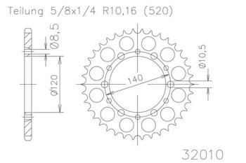 Preview: Kettenrad, 44 Zähne