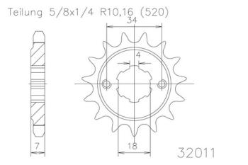 Preview: Kettenritzel, 14 Zähne