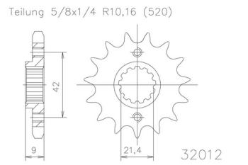 Preview: Kettenritzel, 14 Zähne