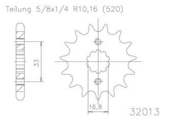 Preview: Kettenritzel, 15 Zähne