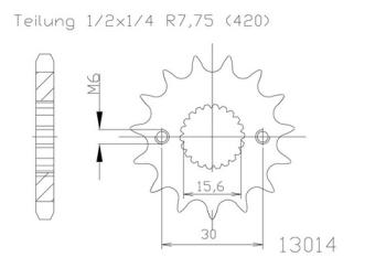 Preview: Kettenritzel, 15 Zähne