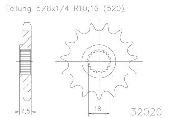Kettenritzel, 13 Zähne