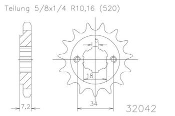 Preview: Kettenritzel, 12 Zähne