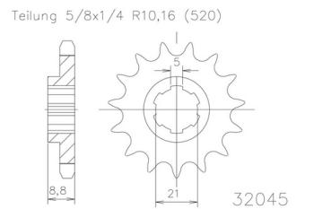 Preview: Kettenritzel, 13 Zähne