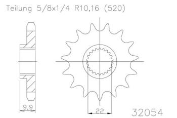 Preview: Kettenritzel, 15 Zähne