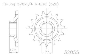 Preview: Kettenritzel, 15 Zähne