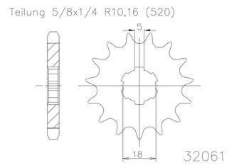 Preview: Kettenritzel, 13 Zähne