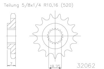 Pinion gear, 12 teeth