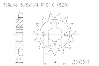 Preview: Kettenritzel, 14 Zähne