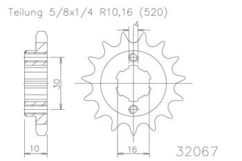 Preview: Kettenritzel, 13 Zähne