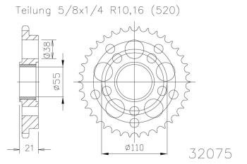 Rear sprocket, 42 teeth