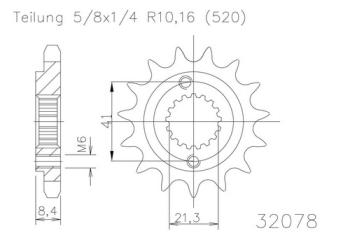 Preview: Kettenritzel, 15 Zähne
