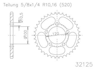 Preview: Kettenrad, 44 Zähne