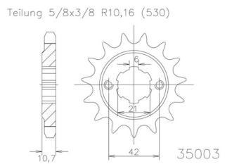 Preview: Kettenritzel, 16 Zähne