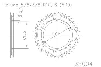 Rear sprocket, 39 teeth