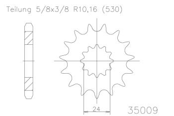 Kettenritzel, 17 Zähne