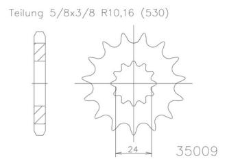 Preview: Kettenritzel, 18 Zähne