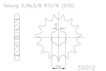 Kettenritzel, 17 Zähne
