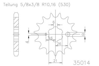 Preview: Kettenritzel, 15 Zähne