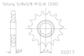 Preview: Kettenritzel, 15 Zähne