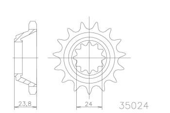 Kettenritzel, 17 Zähne