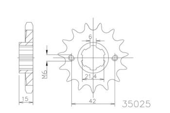 Preview: Kettenritzel, 16 Zähne