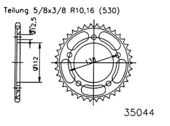Rear sprocket, 48 teeth