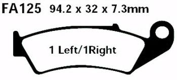 Preview: Bremsbelag - Satz Redstuff TT Carbon/Grafit (organisch) (EBC), FA125TT