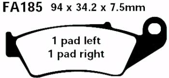 Preview: Bremsbelag - Satz Redstuff TT Carbon/Grafit (organisch) (EBC), FA185TT