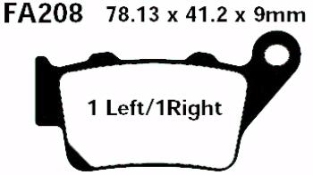 Preview: Bremsbelag - Satz Redstuff TT Carbon/Grafit (organisch) (EBC), FA208TT