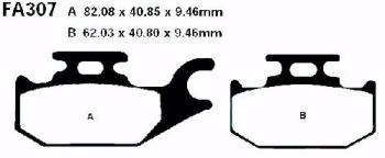 Preview: Bremsbelag - Satz Redstuff TT Carbon/Grafit (organisch) (EBC), FA307TT