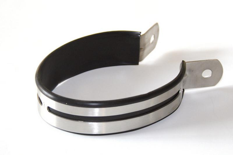 Auspuffschelle Edelstahl, poliert, oval