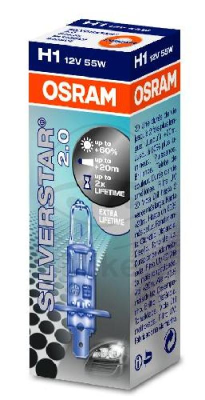 Glühlampe, H1 12V55W SV2, Silverstar 2.0