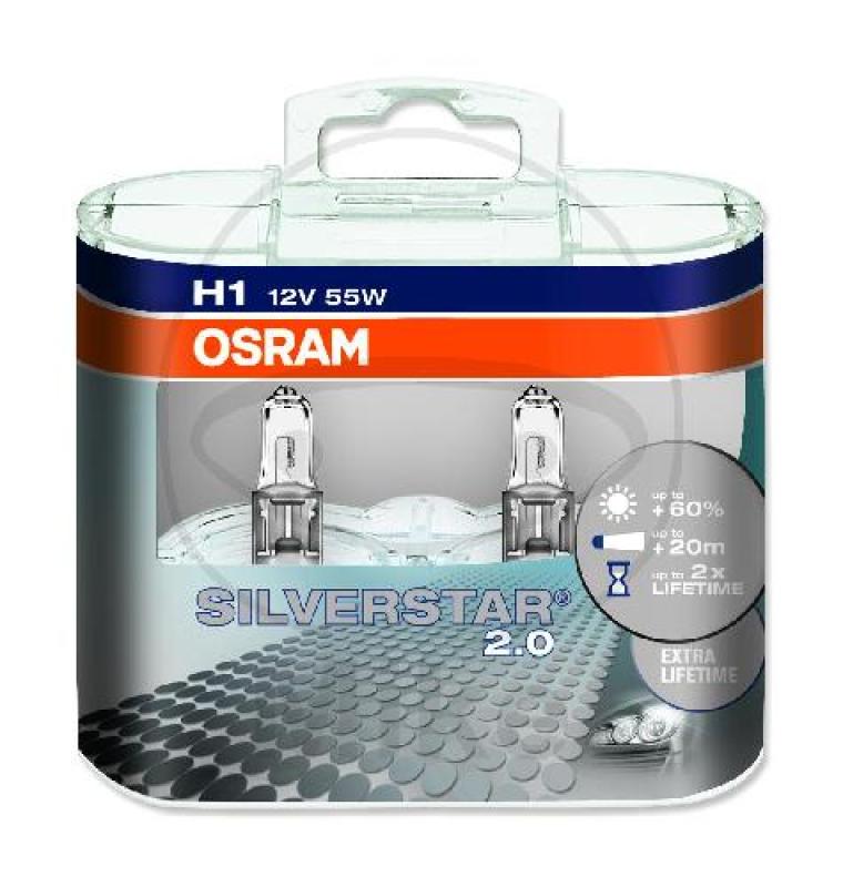 Glühlampe, H1 12V55W SV2 Duobox, Silverstar 2.0