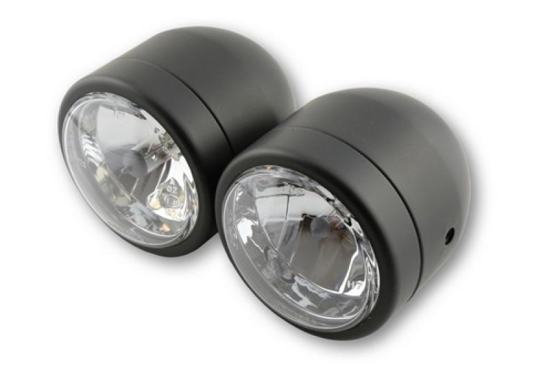 Twin headlight, shiny black